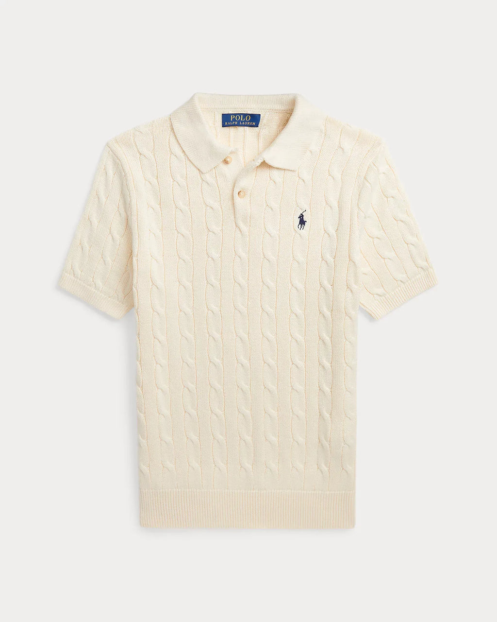 Cable-Knit Cotton Polo