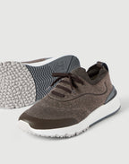Brunello Cucinelli Knit Runners with Heat-Bonded Details Cocoa