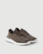 Brunello Cucinelli Knit Runners with Heat-Bonded Details Cocoa