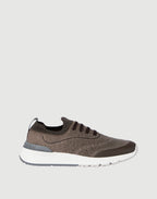 Brunello Cucinelli Knit Runners with Heat-Bonded Details Cocoa
