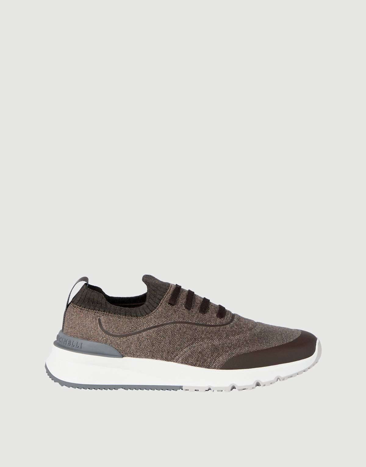 Brunello Cucinelli Knit Runners with Heat-Bonded Details Cocoa