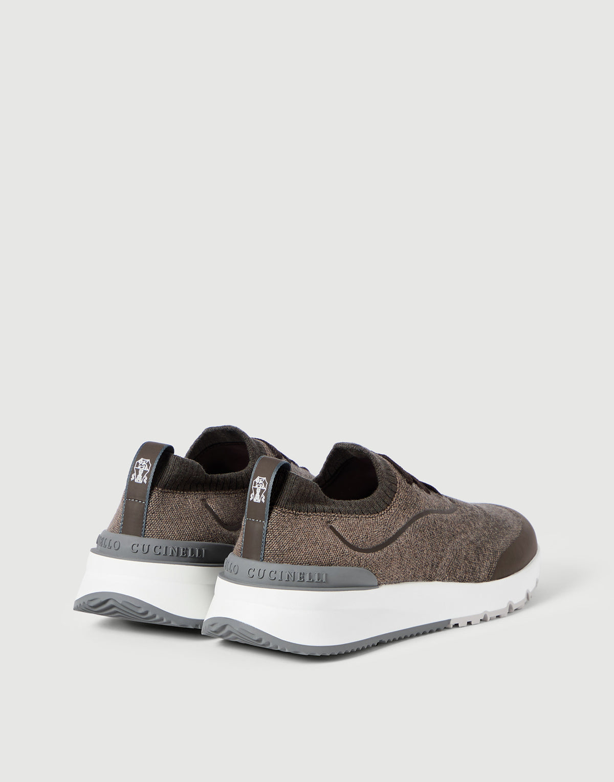 Brunello Cucinelli Knit Runners with Heat-Bonded Details Cocoa