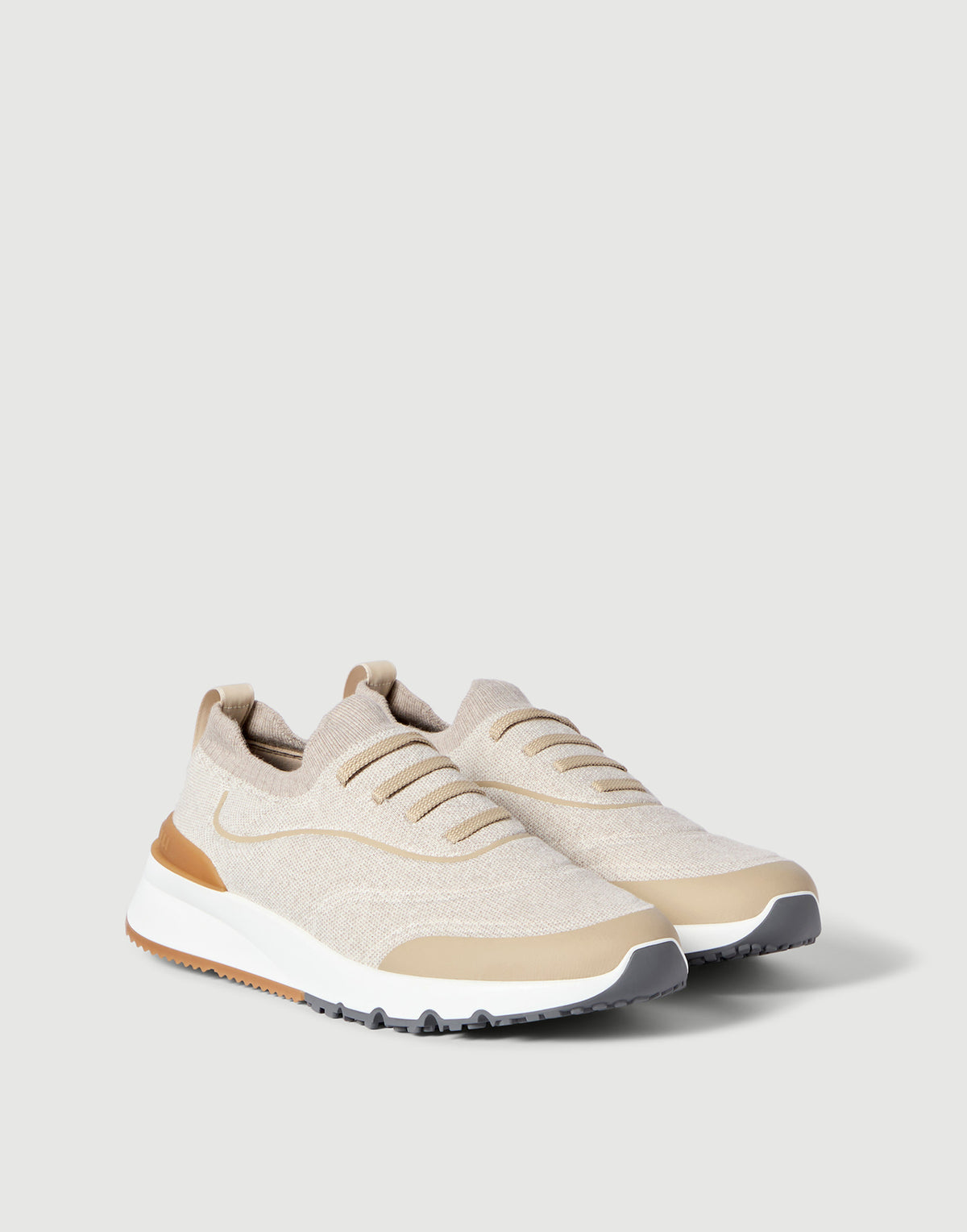 Brunello Cucinelli Knit Runners with Heat-Bonded Details Beige 2