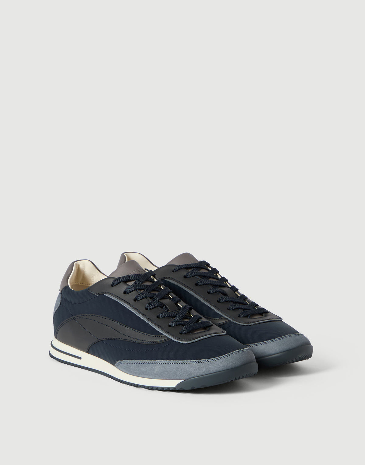 Brunello Cucinelli Fabric and Nubuck Sneakers Blue
