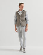 Brunello Cucinelli Fabric and Nubuck Sneakers Light Grey worn