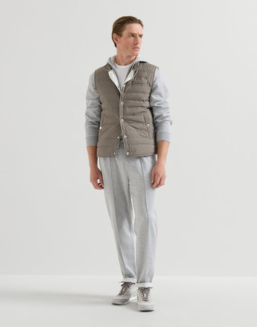 Brunello Cucinelli Fabric and Nubuck Sneakers Light Grey worn