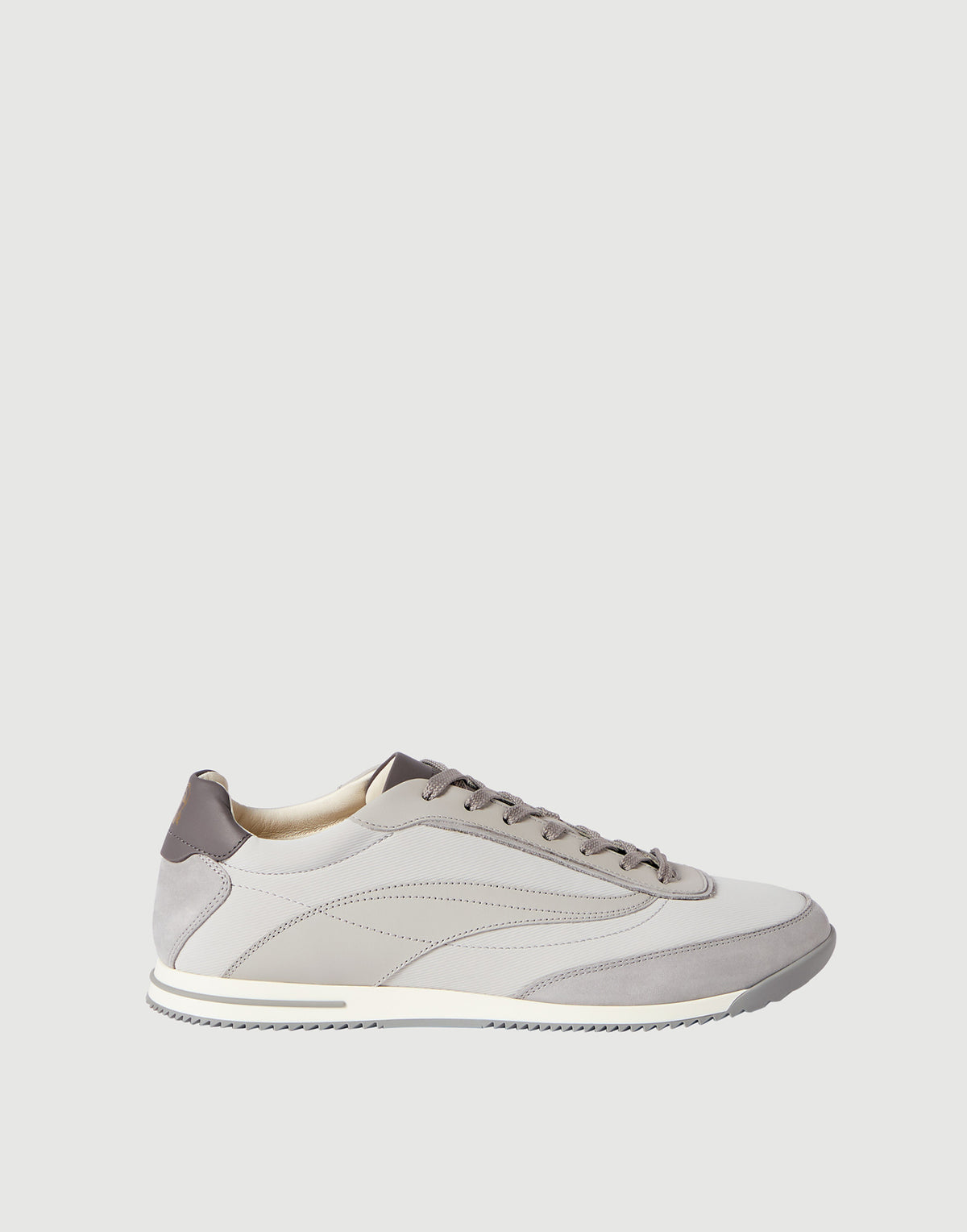 Brunello Cucinelli Fabric and Nubuck Sneakers Light Grey