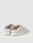 Brunello Cucinelli Fabric and Nubuck Sneakers Light Grey