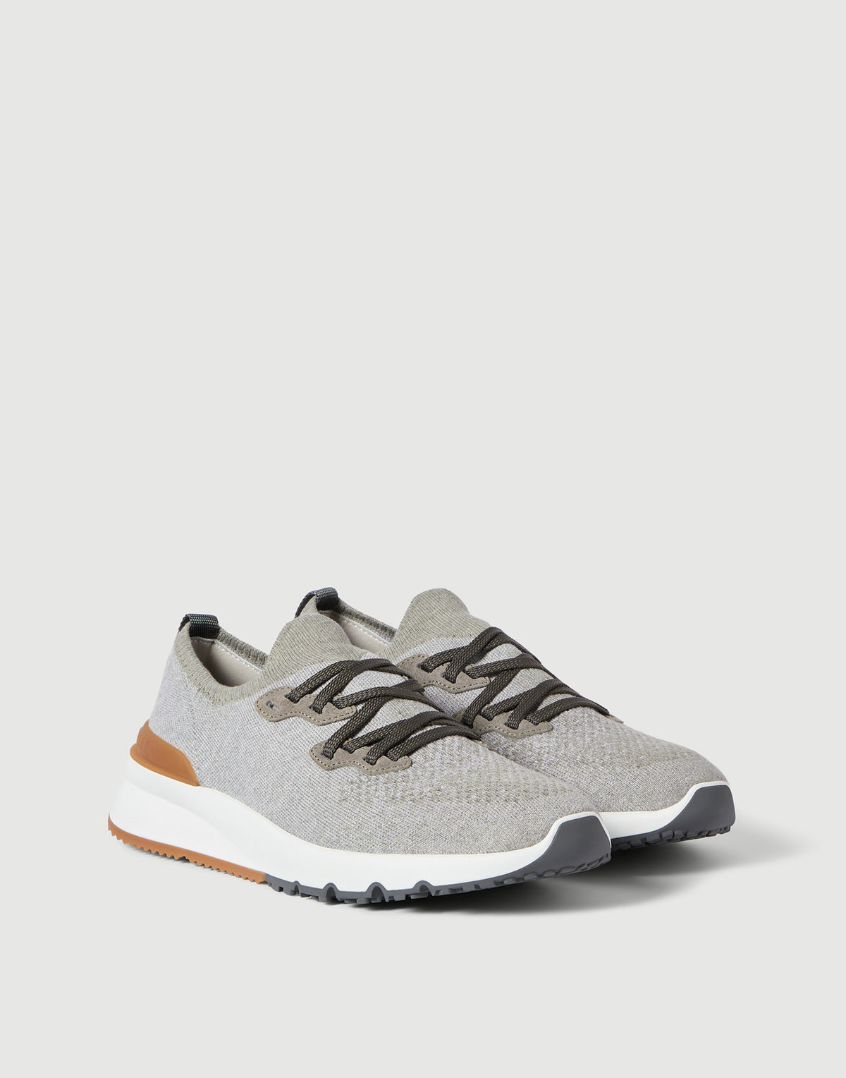 Brunello Cucinelli Cotton Chiné Knit Runners Olive