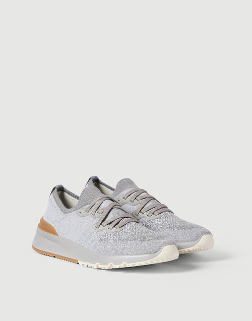 Brunello Cucinelli Cotton Chiné Knit Runners Grey
