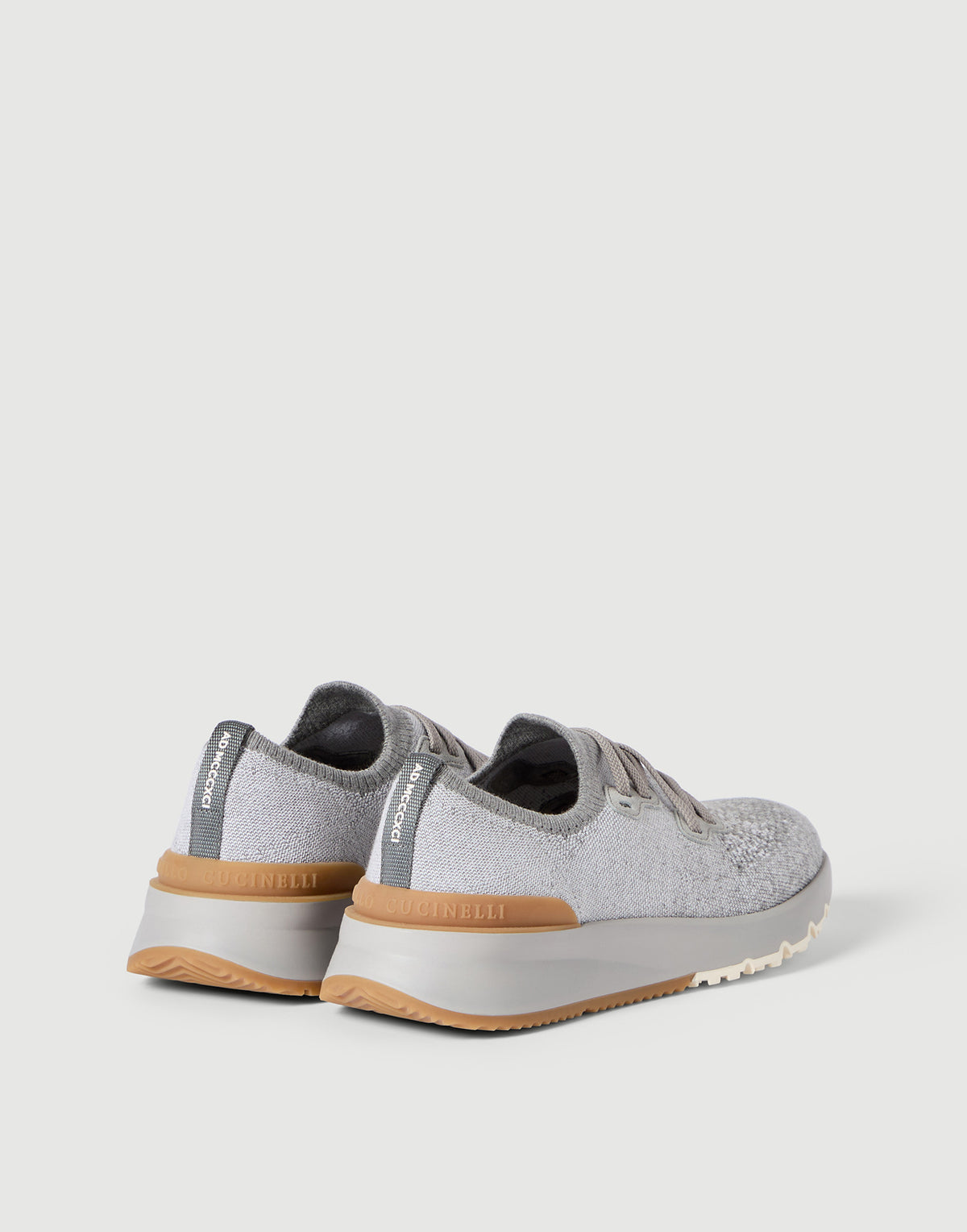 Brunello Cucinelli Cotton Chiné Knit Runners Grey