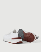 Brunello Cucinelli Cotton and Calfskin Runners White