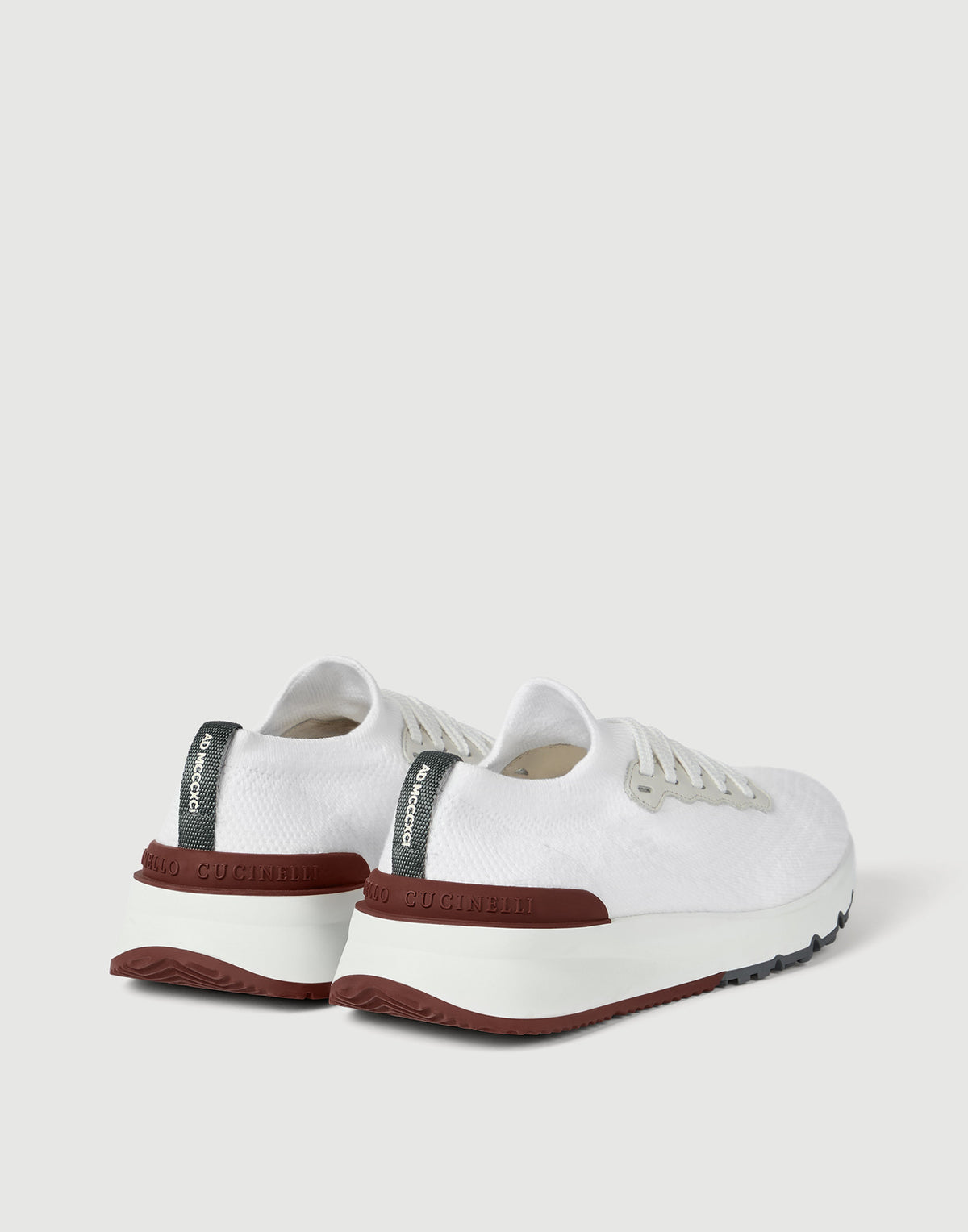 Brunello Cucinelli Cotton and Calfskin Runners White