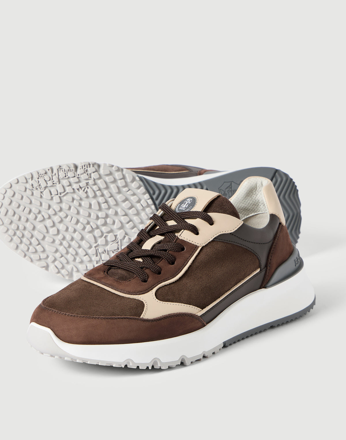 Brunello Cucinelli Nubuck and Suede Runners Sand