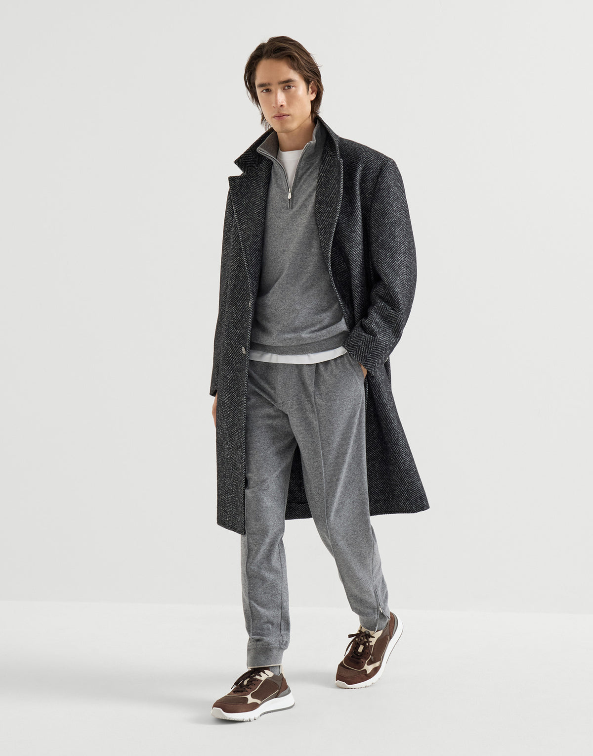 Brunello Cucinelli Nubuck and Suede Runners Sand worn