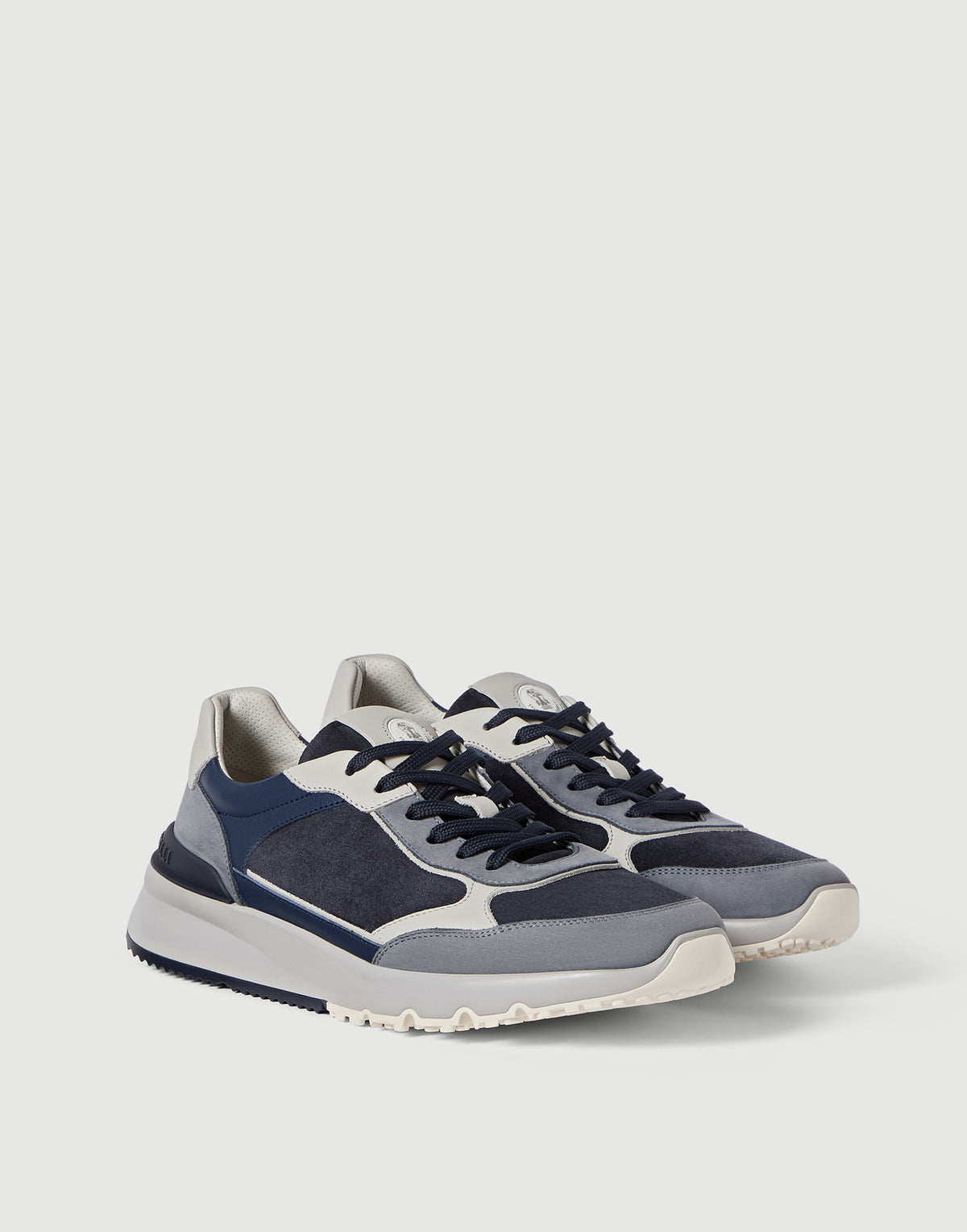 Brunello Cucinelli Nubuck and Suede Runners Blue