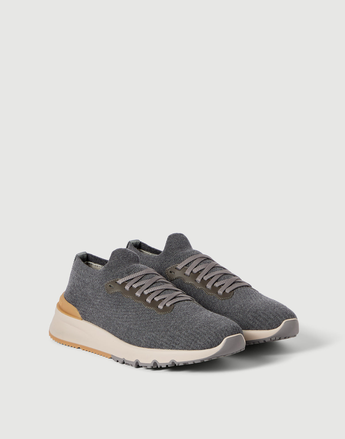 Brunello Cucinelli Wool Knit Runners Anthracite