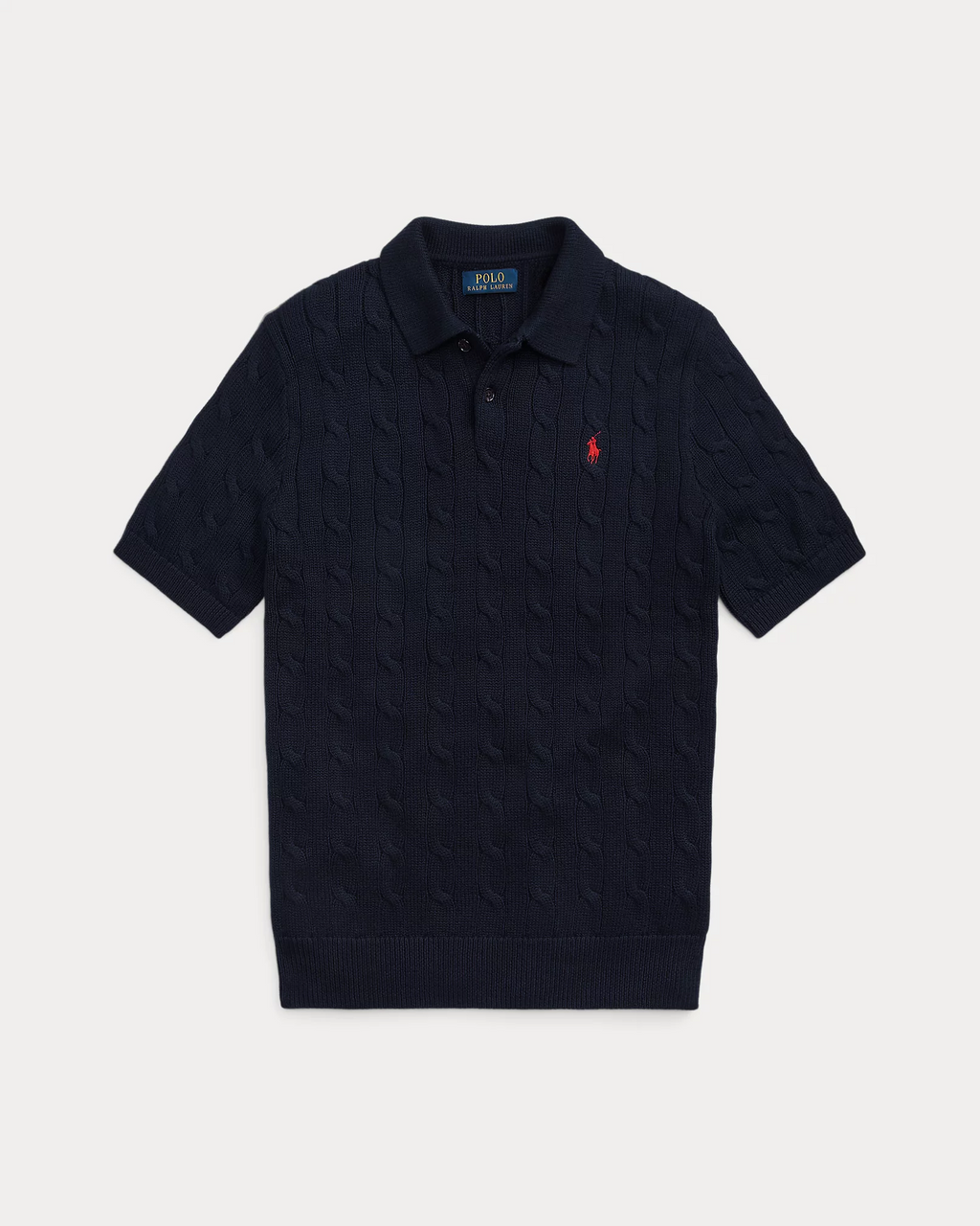 Cable-Knit Cotton Polo