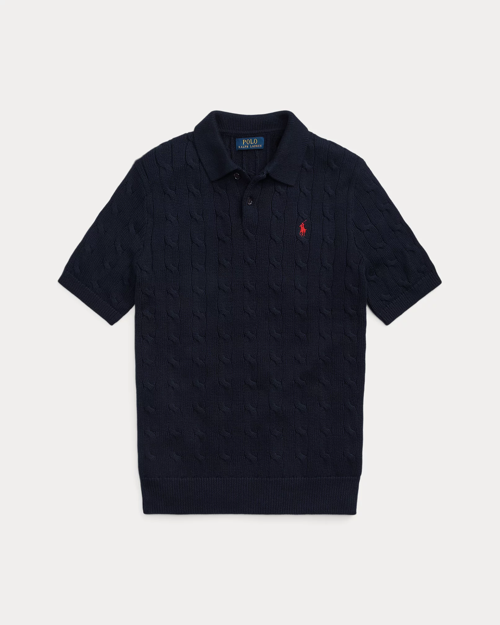 Cable-Knit Cotton Polo