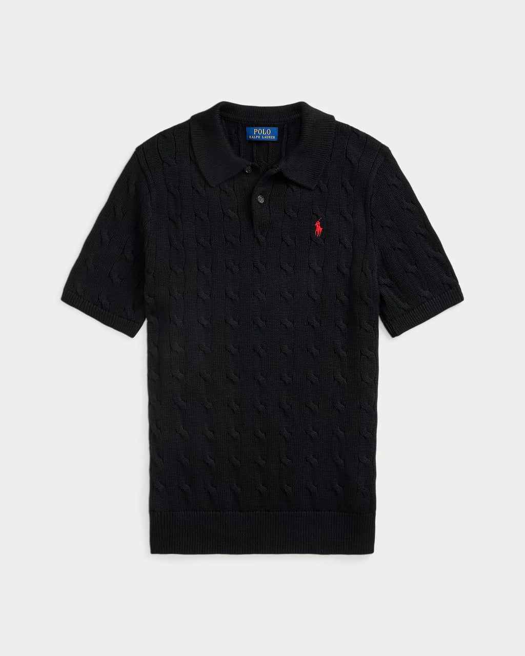 Cable-Knit Cotton Polo
