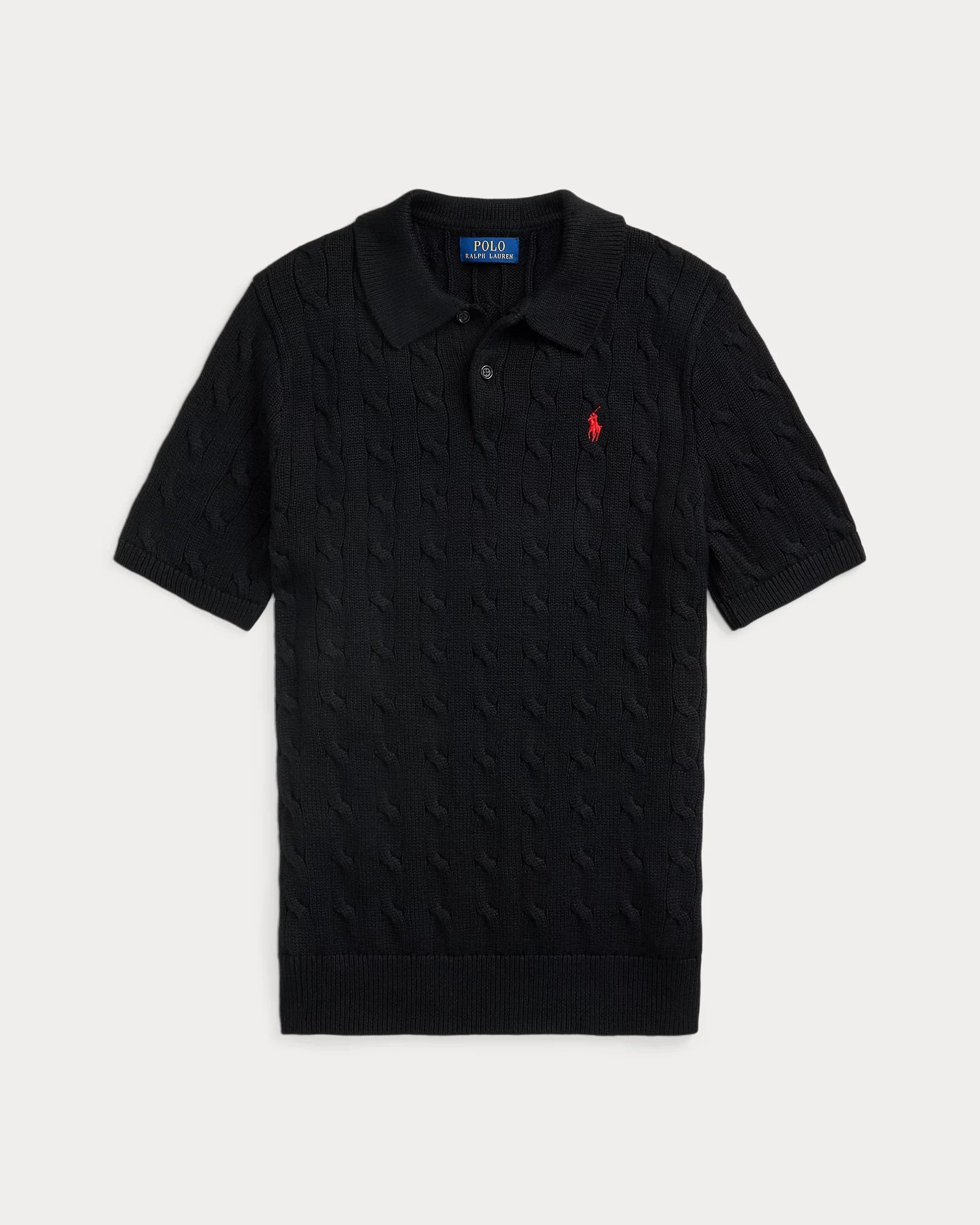 Cable-Knit Cotton Polo