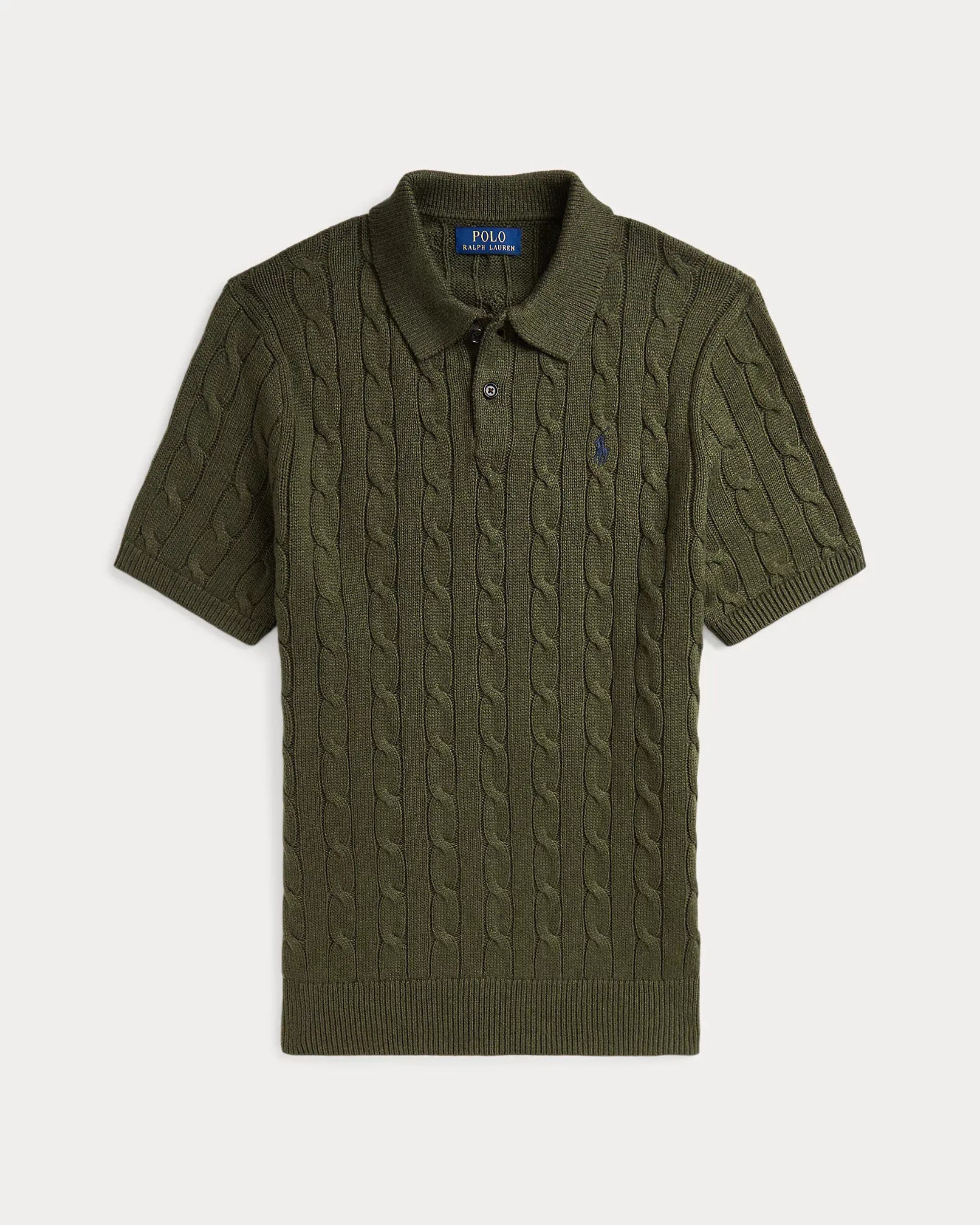 Cable-Knit Cotton Polo