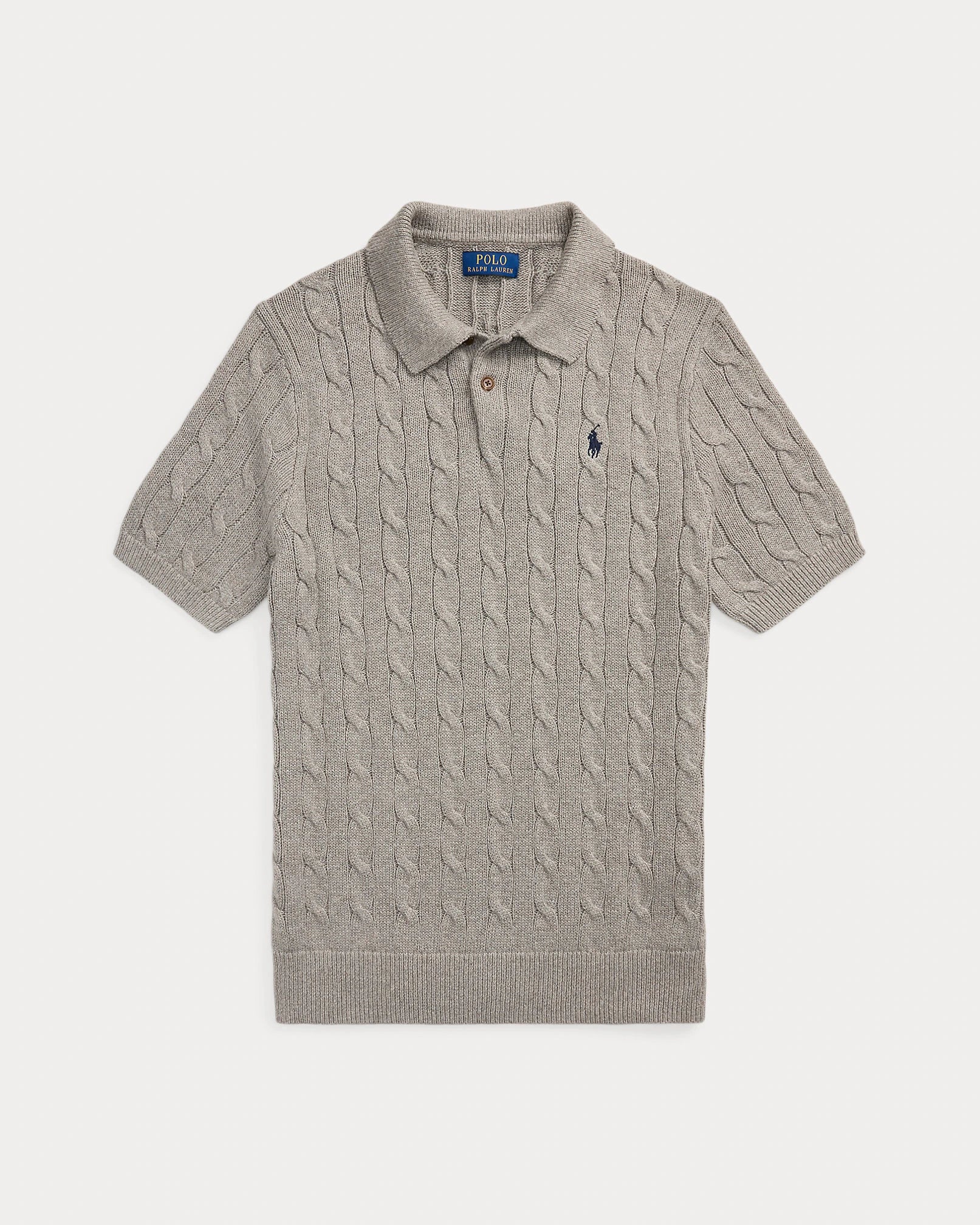 Cable-Knit Cotton Polo