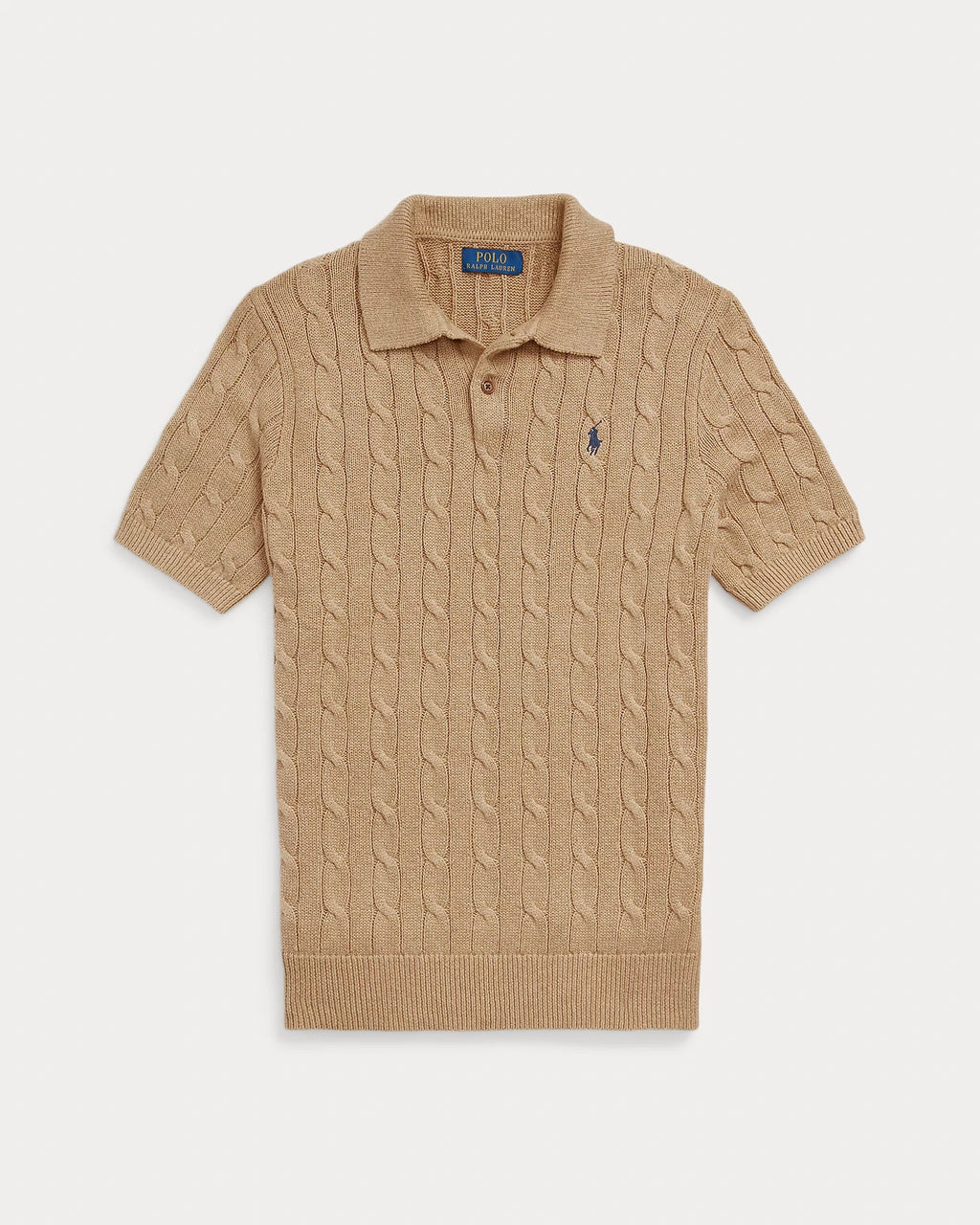Cable-Knit Cotton Polo