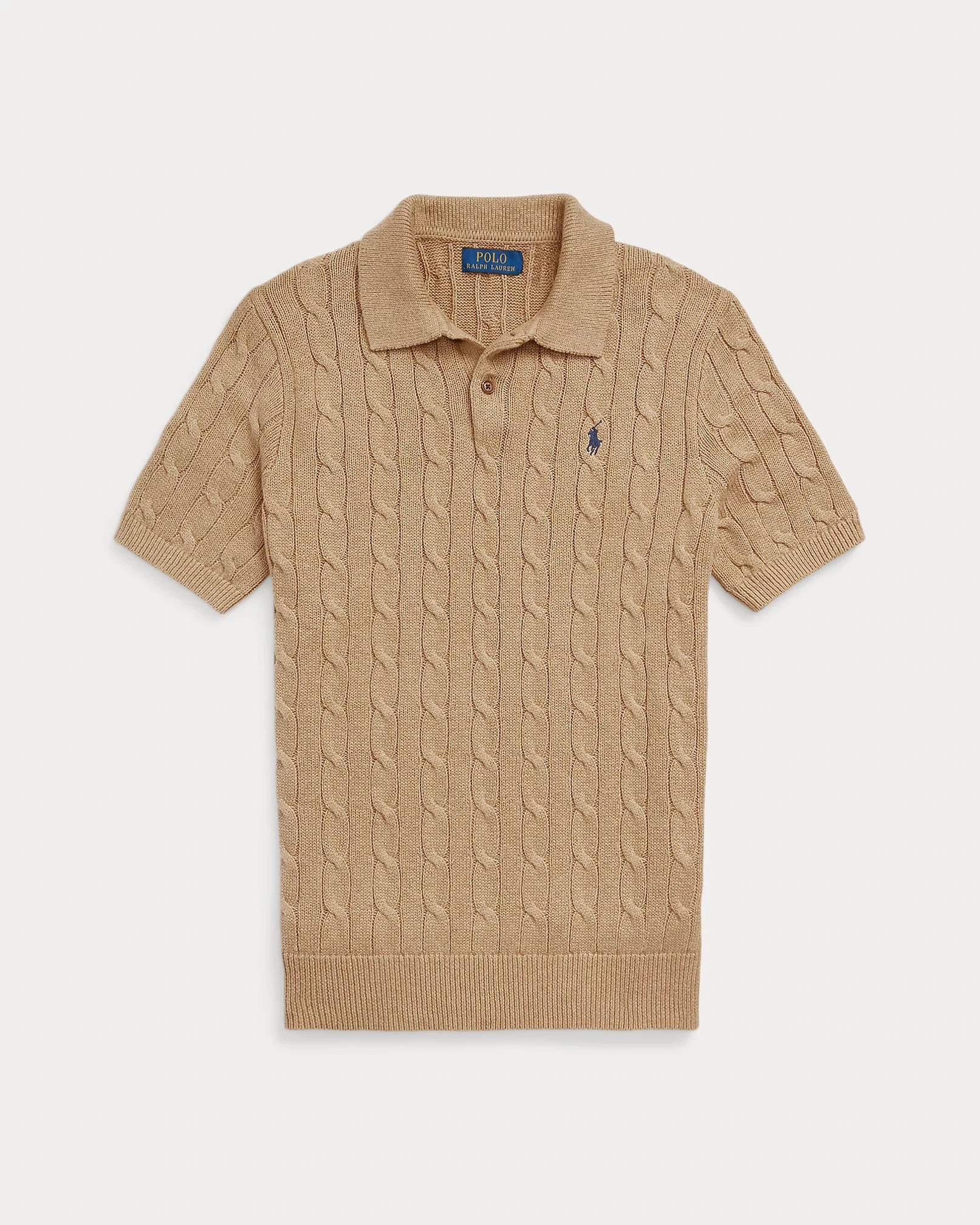 Cable-Knit Cotton Polo