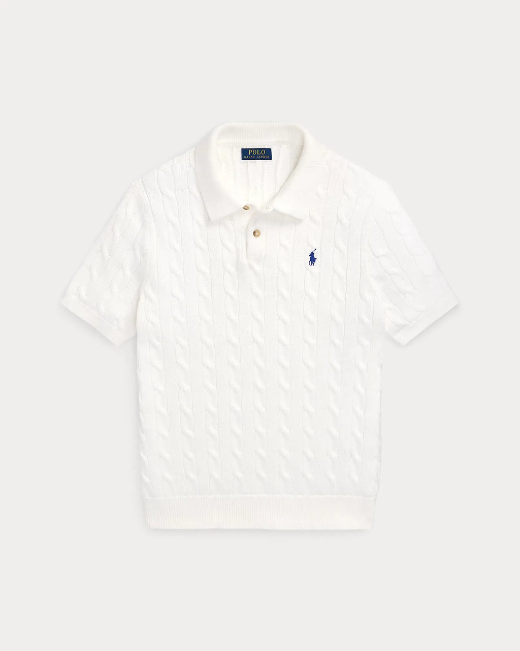 Cable-Knit Cotton Polo