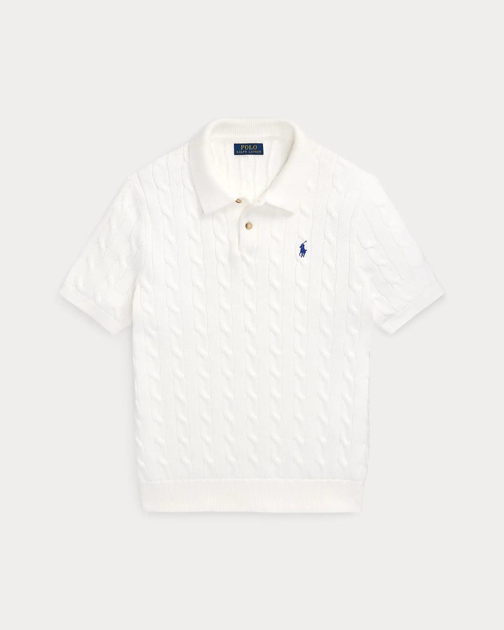 Cable-Knit Cotton Polo