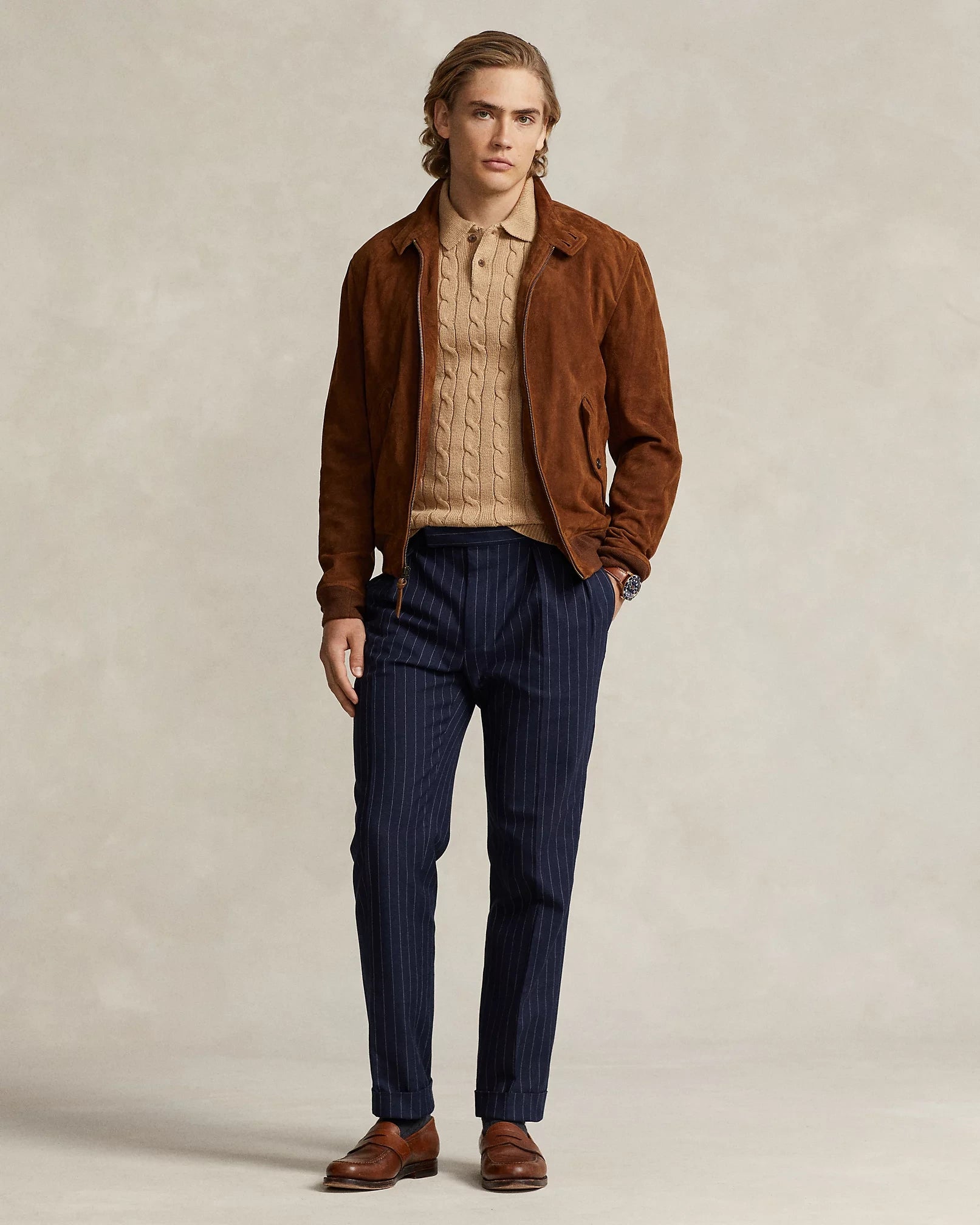 Cable-Knit Cotton Polo