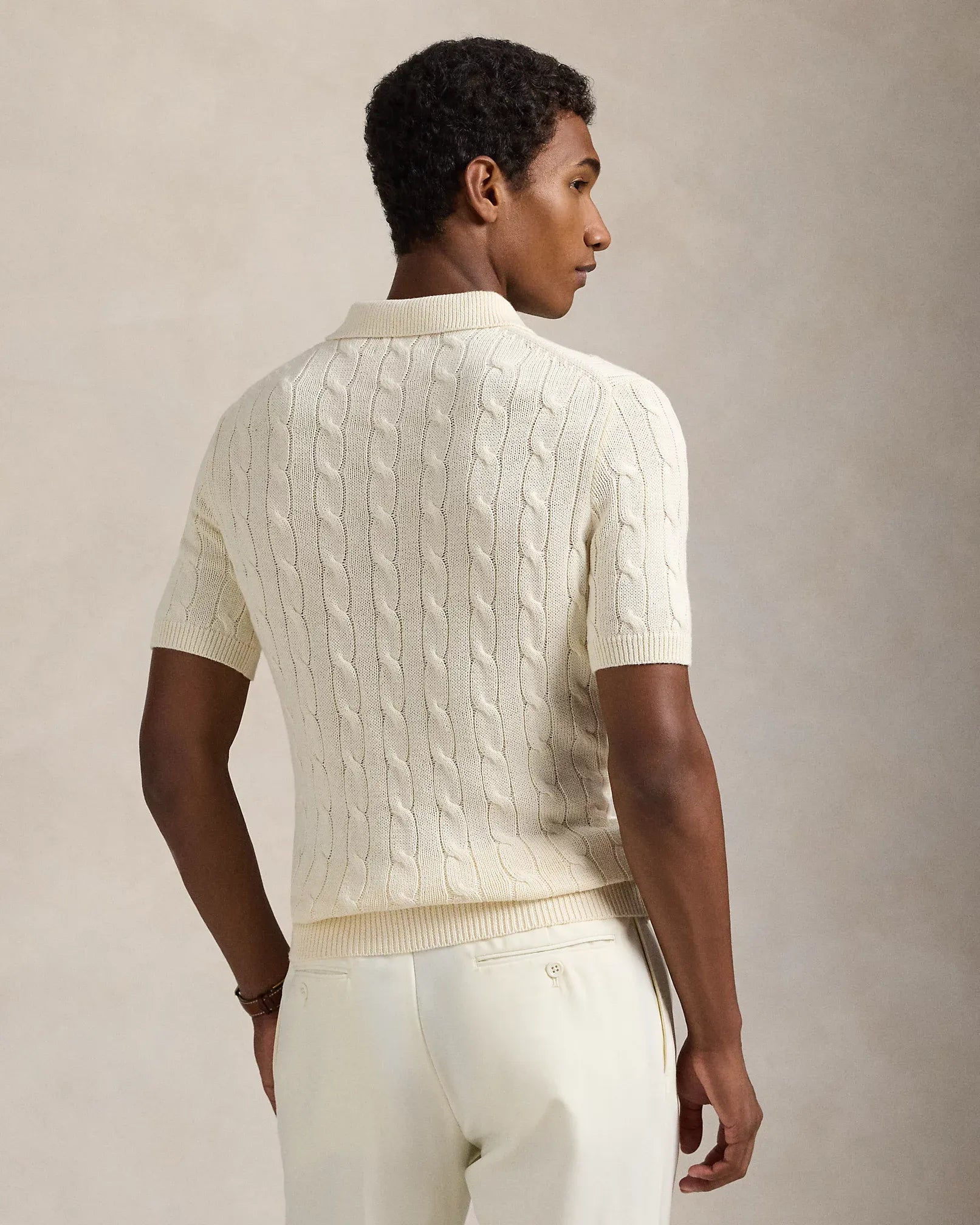 Cable-Knit Cotton Polo