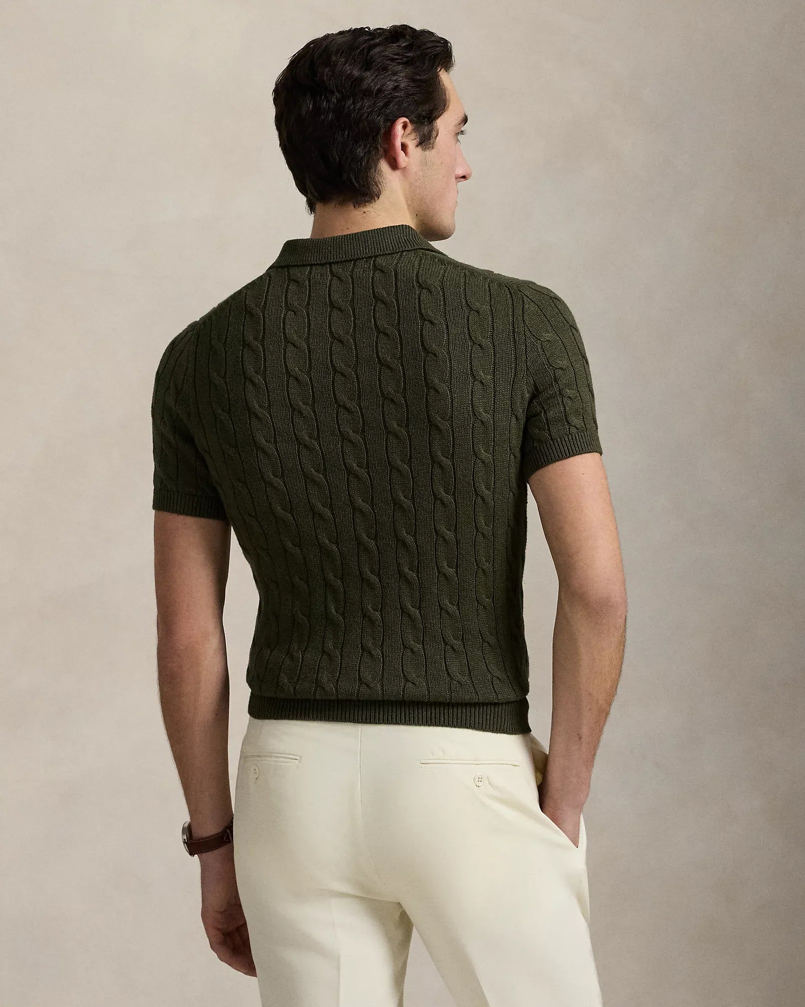 Cable-Knit Cotton Polo