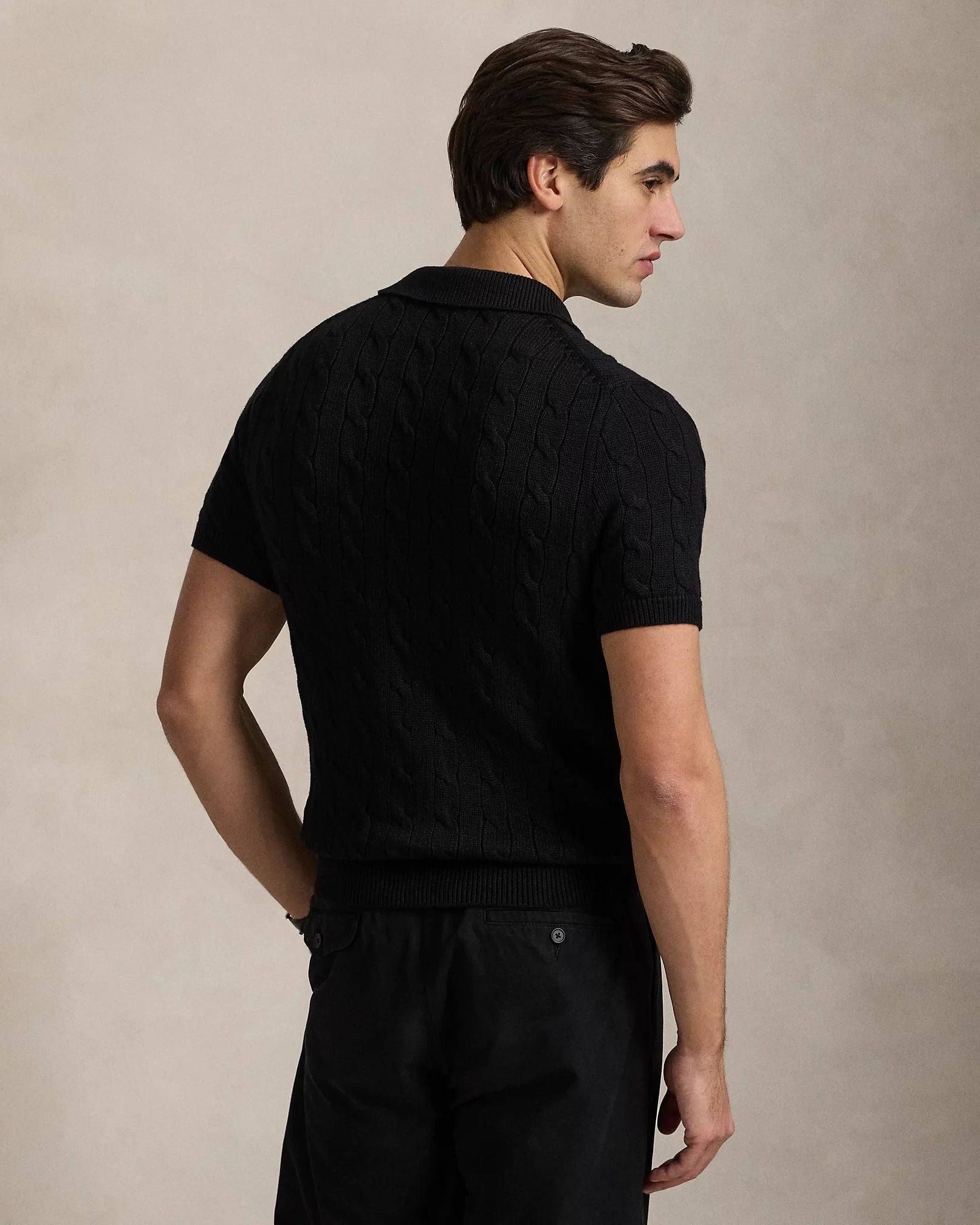 Cable-Knit Cotton Polo