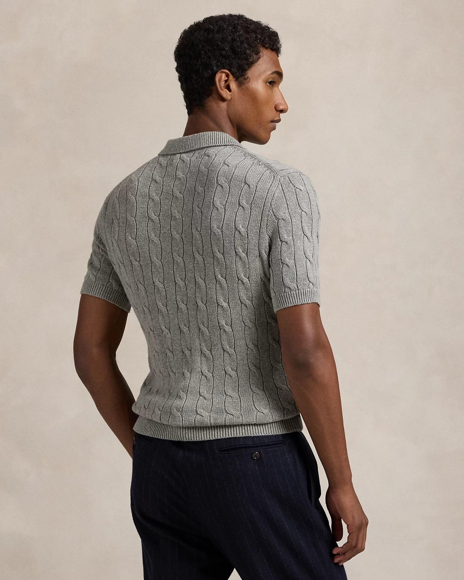 Cable-Knit Cotton Polo