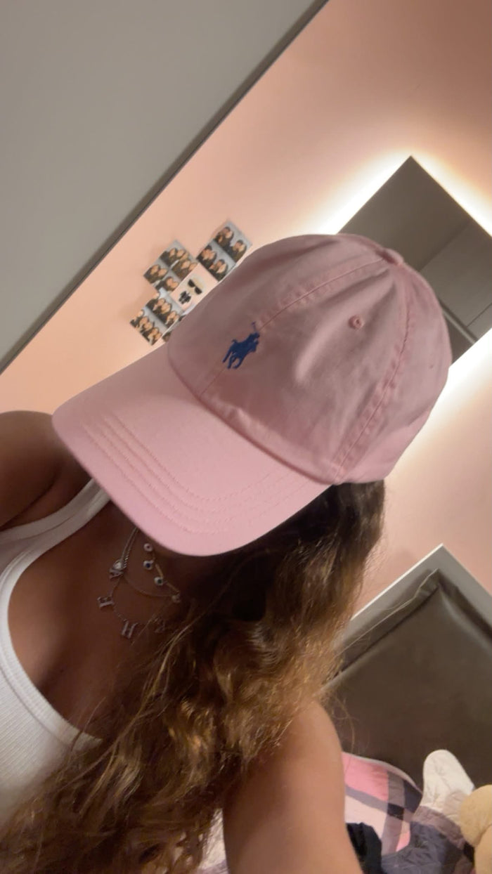 Customer wearing Seersucker Ball Cap