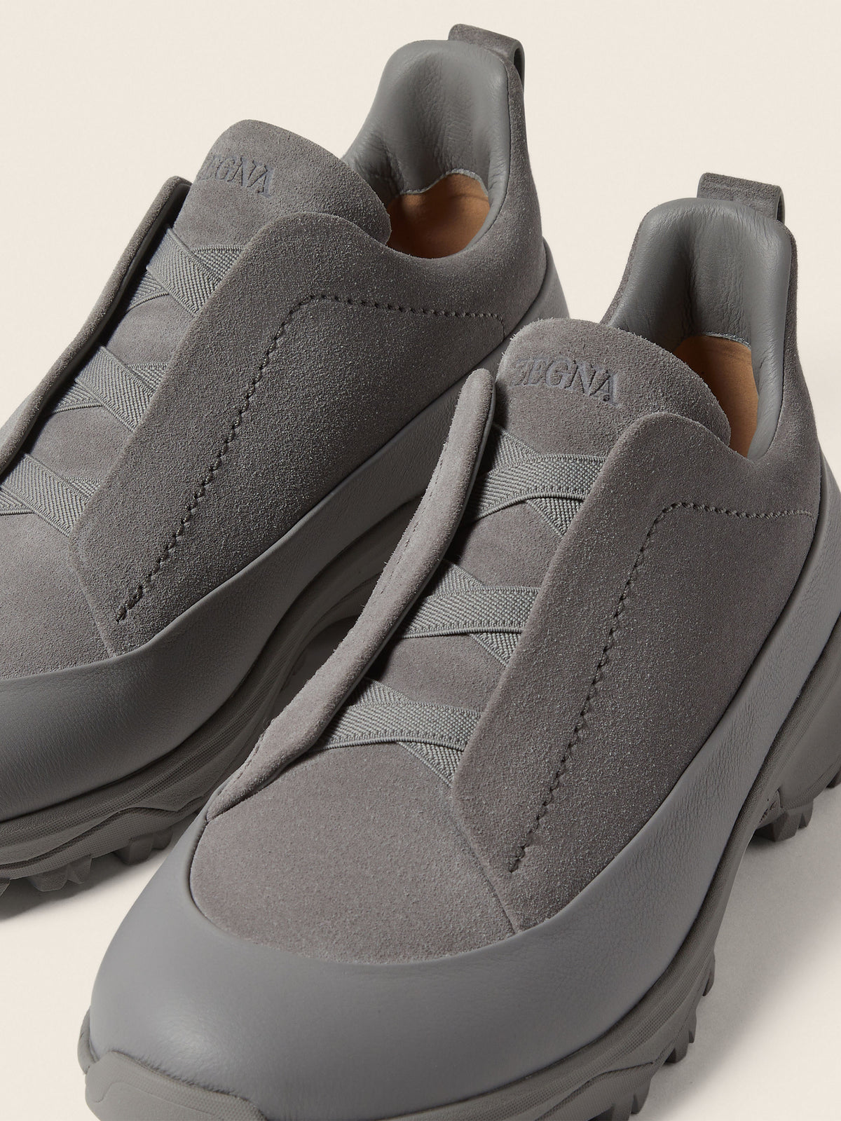 Zegna Triple Stitch Monte Sneaker Grey Mélange, view 2