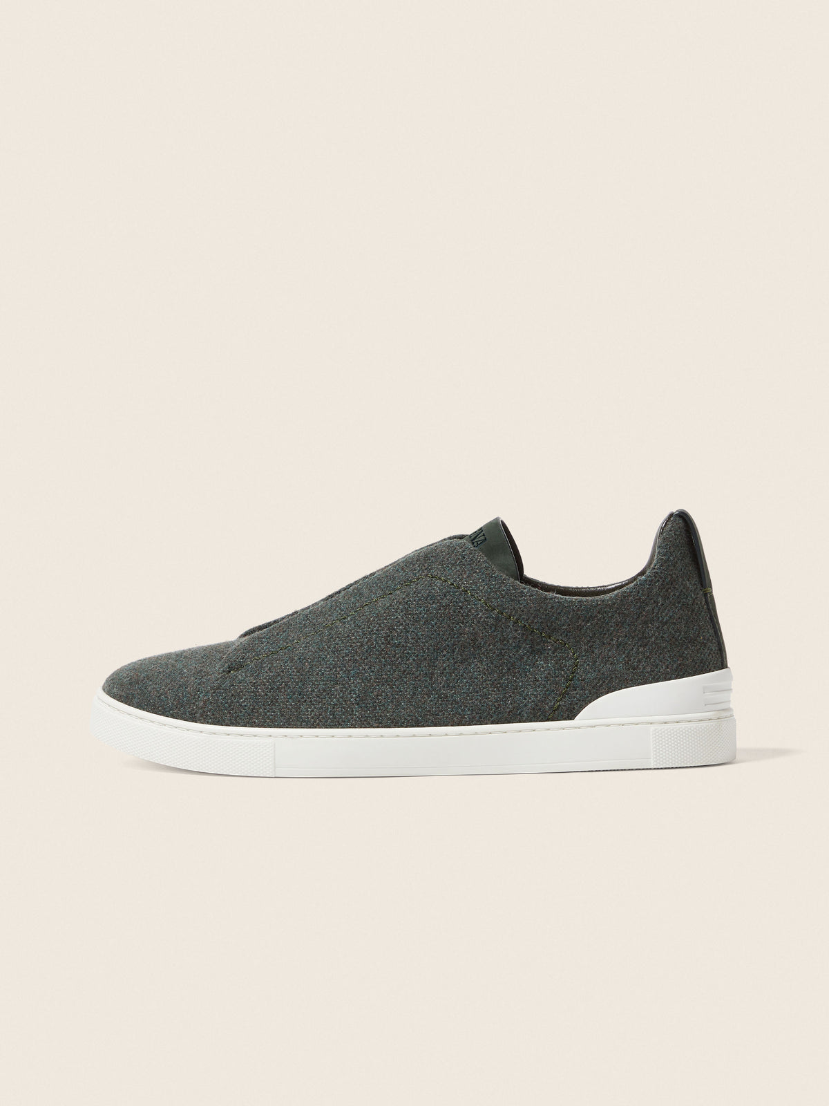 Zegna Triple Stitch Oasi Cashmere Sneaker Dark Green, view 4