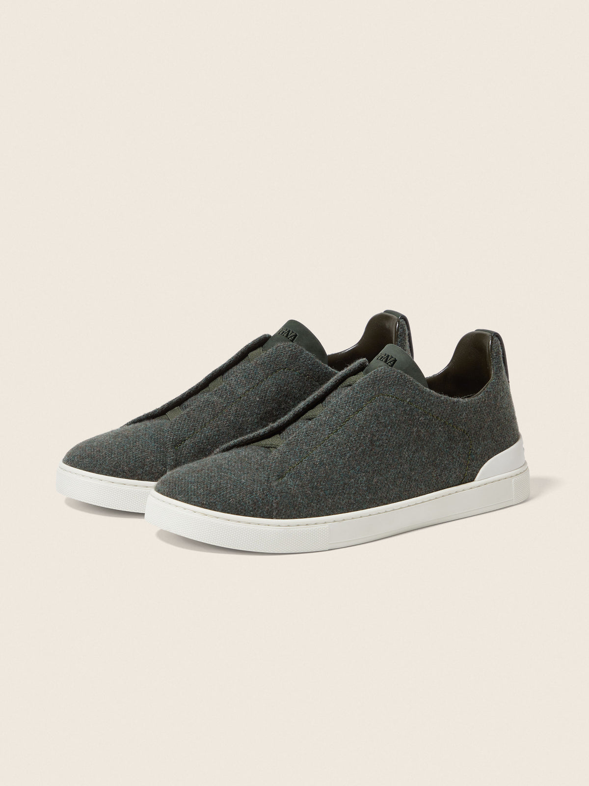 Zegna Triple Stitch Oasi Cashmere Sneaker Dark Green