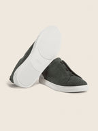 Zegna Triple Stitch Oasi Cashmere Sneaker Dark Green, view 5