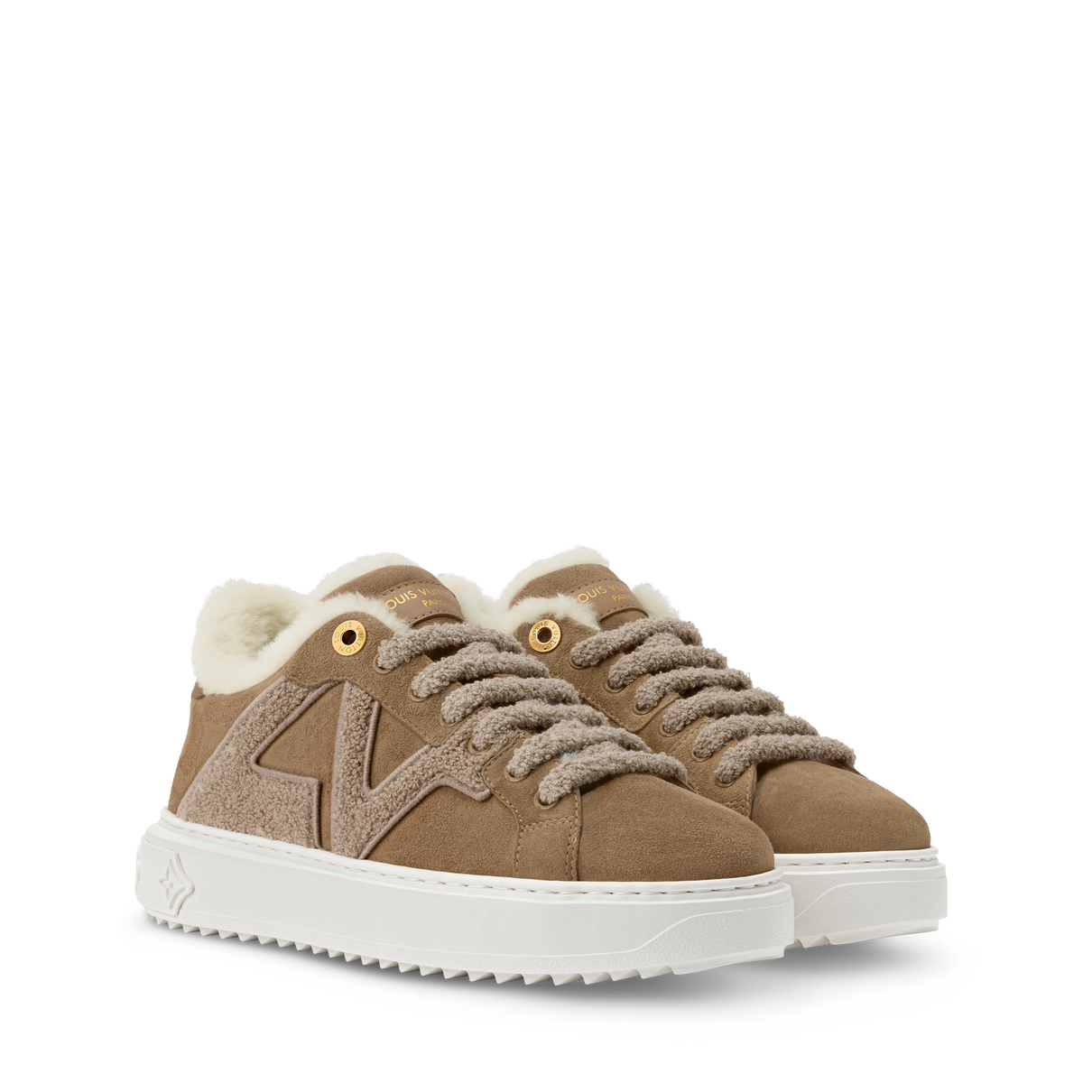 LV Time Out Sneaker Camel Brown Front view