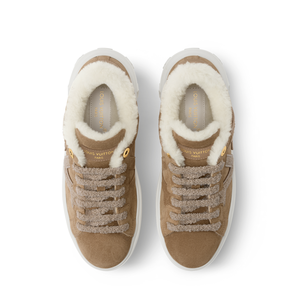 LV Time Out Sneaker Camel Brown Interior view