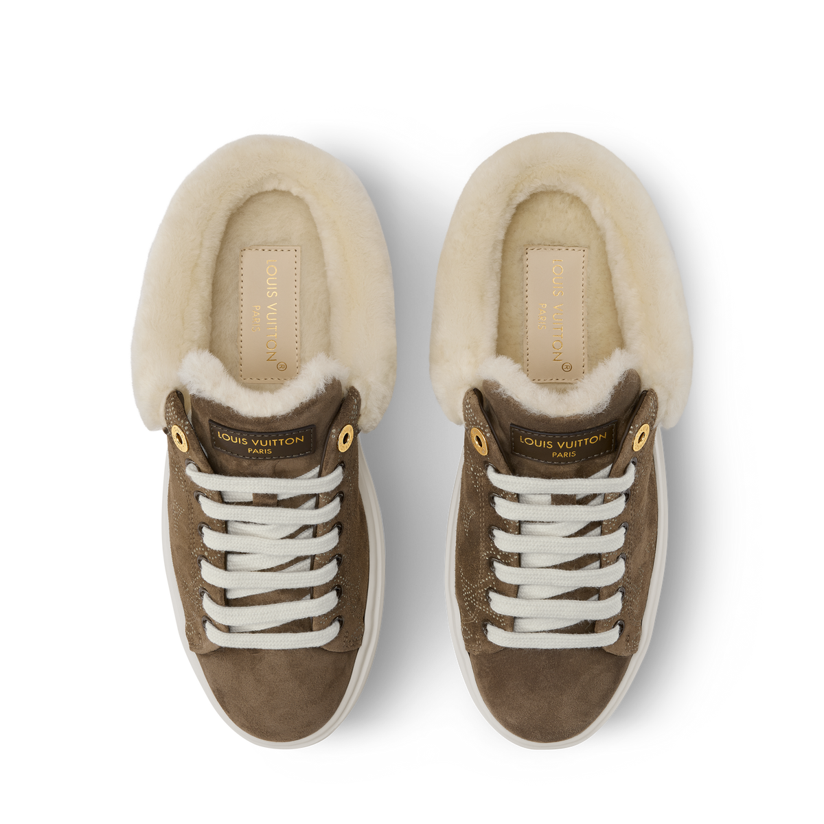 Time Out Open Back Sneaker Taupe Brown Interior view