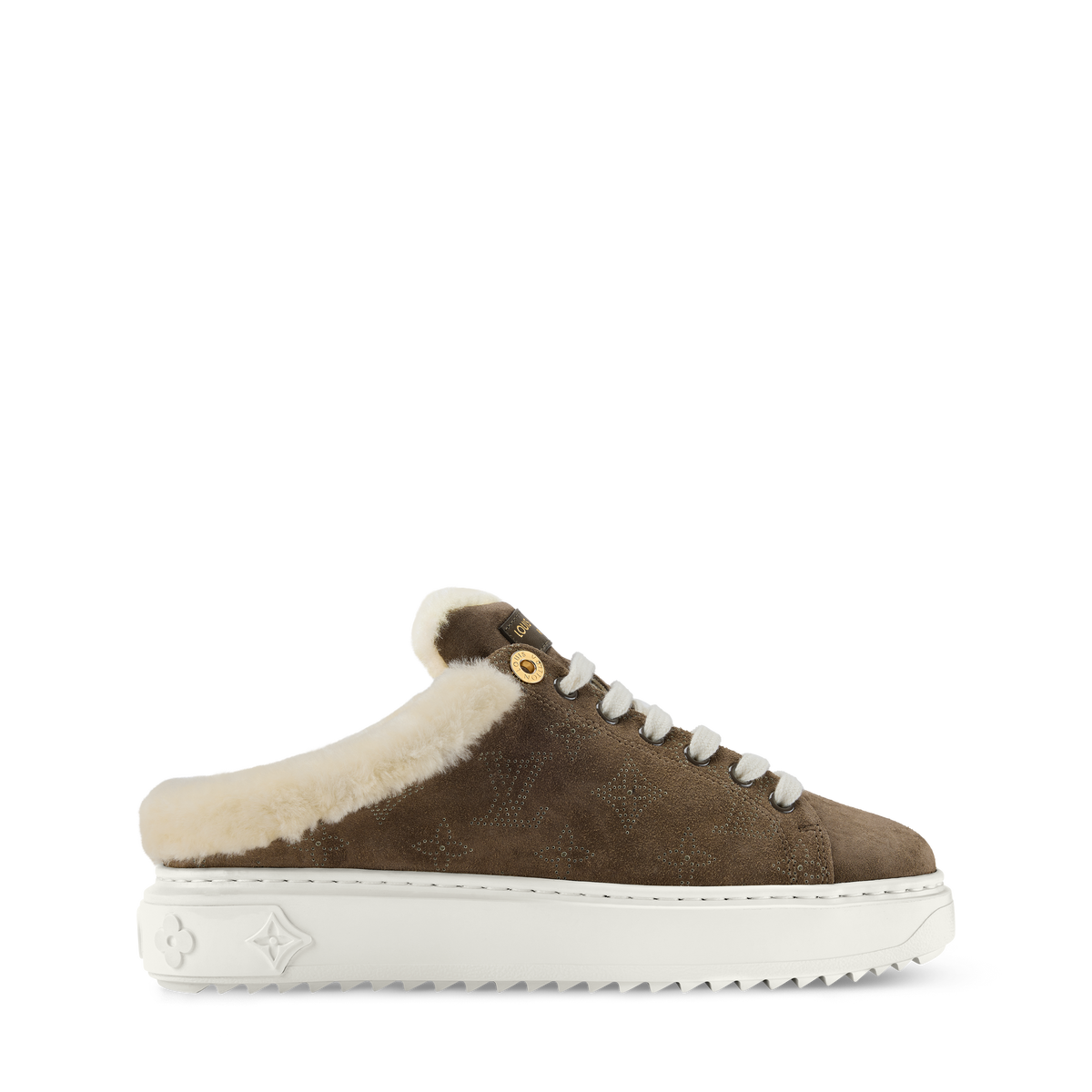 Time Out Open Back Sneaker Taupe Brown Side view