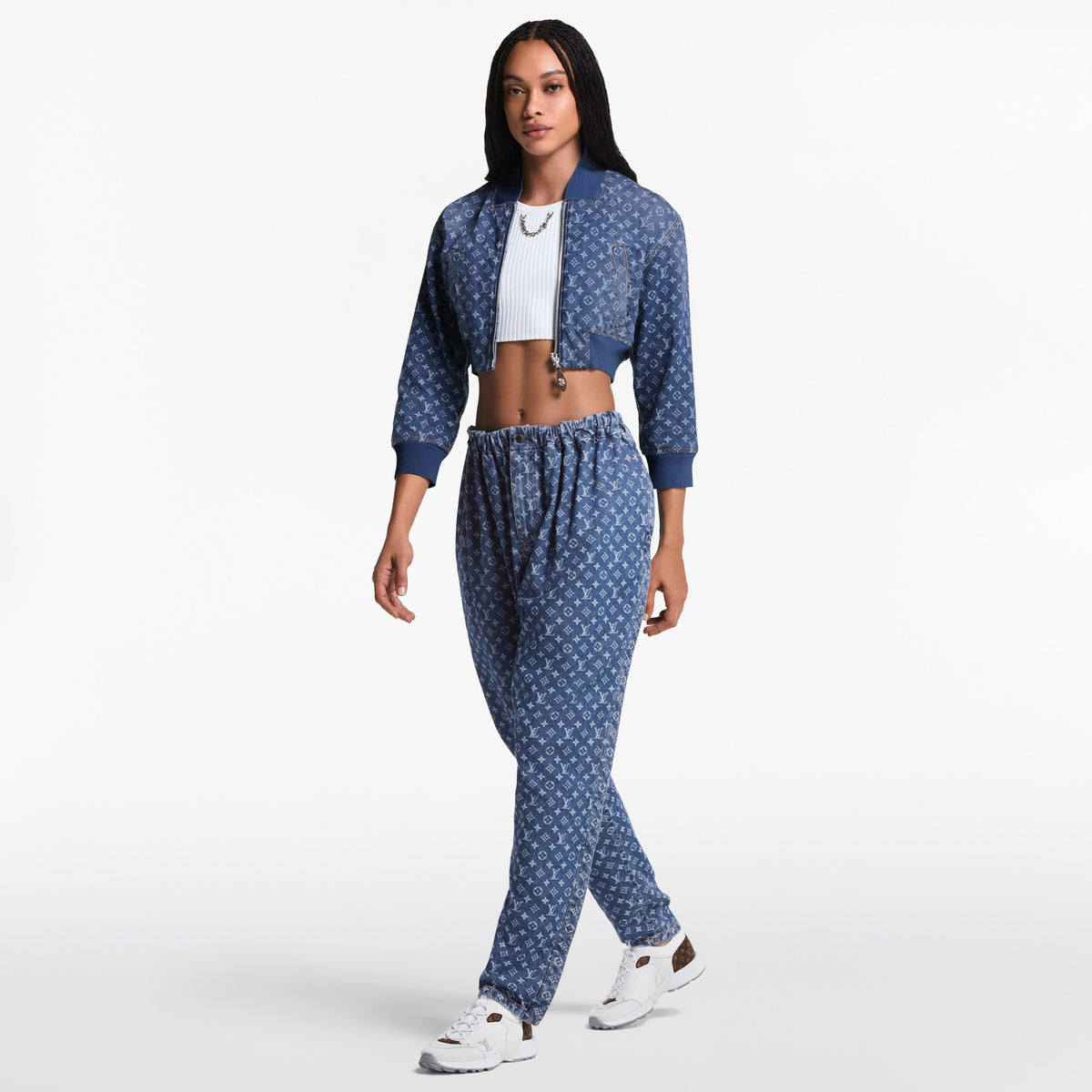 LV Olympia Knit Sneaker Blanc Worn