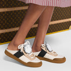 Lous Open Back Sneaker White Cropped worn view