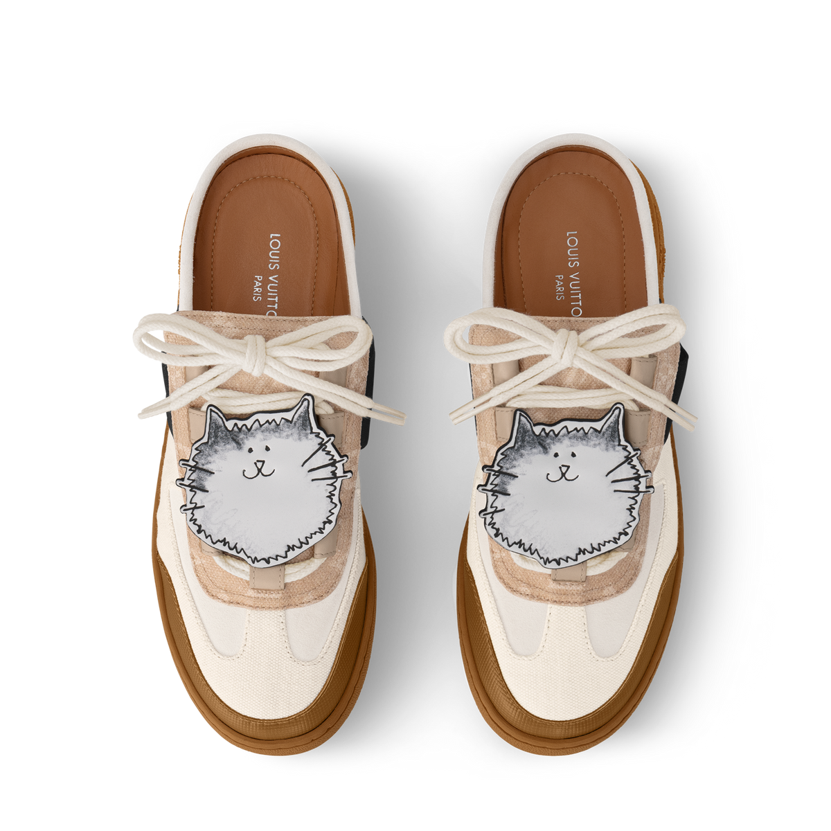 Lous Open Back Sneaker White Interior view