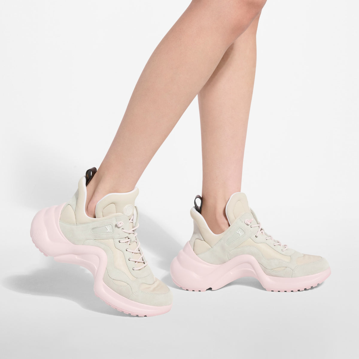 LV Archlight Sneaker Beige Cropped worn