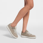 LV Stadium Sneaker Beige Cropped worn